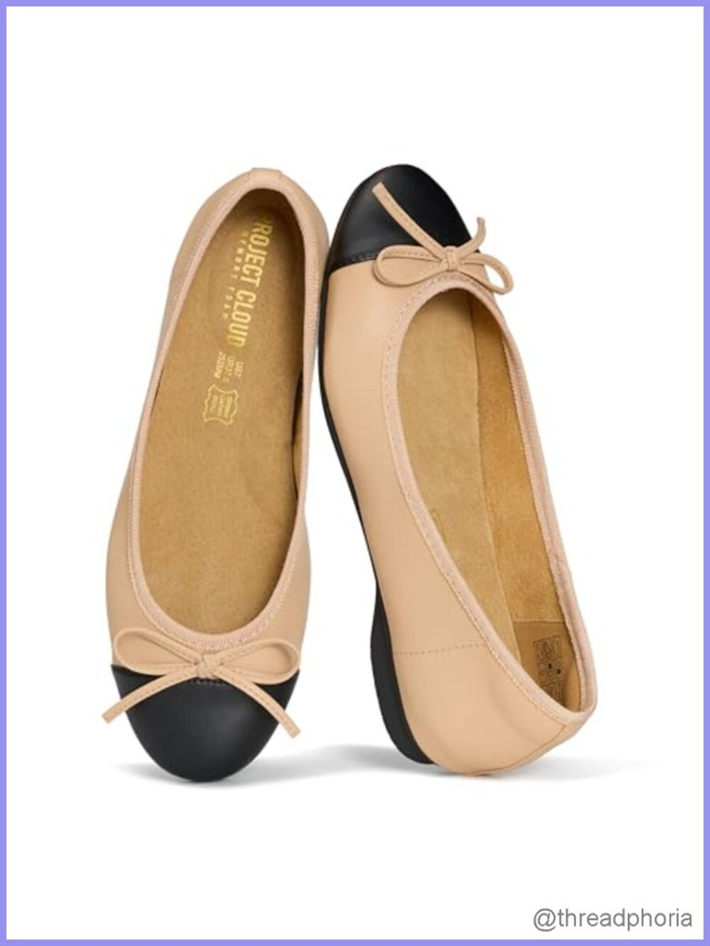 Women's Ballet Flats Leather Insole Memory Foam Slip On